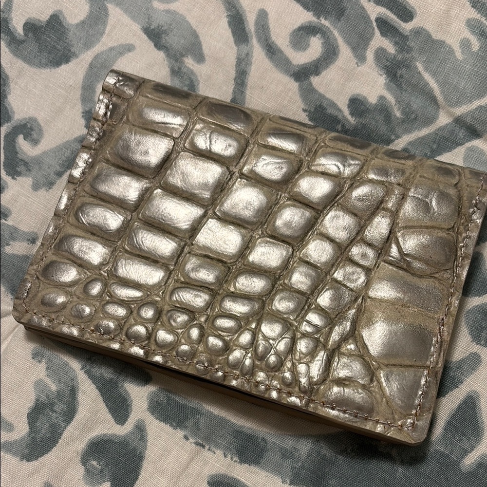Silver Crocodile Embossed Wallet Used One Time